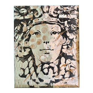 Contemporary Monoprint “Stone Face” by Sandra Wright For Sale