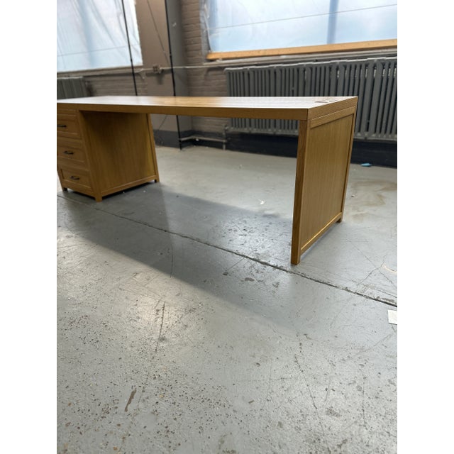 Wood Contemporary White Oak Desk For Sale - Image 7 of 8
