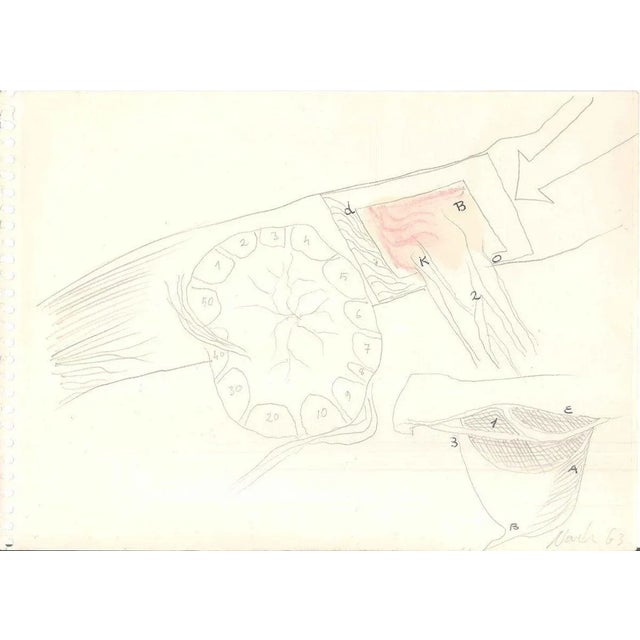 1960s Composition, 1963 - Original Mixed Media by Gastone Novelli - 1963 1963 For Sale - Image 5 of 5