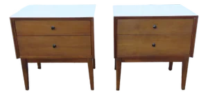 America of Martinsville Mid Century Modern Two Tones Nightstands a Pair 6298