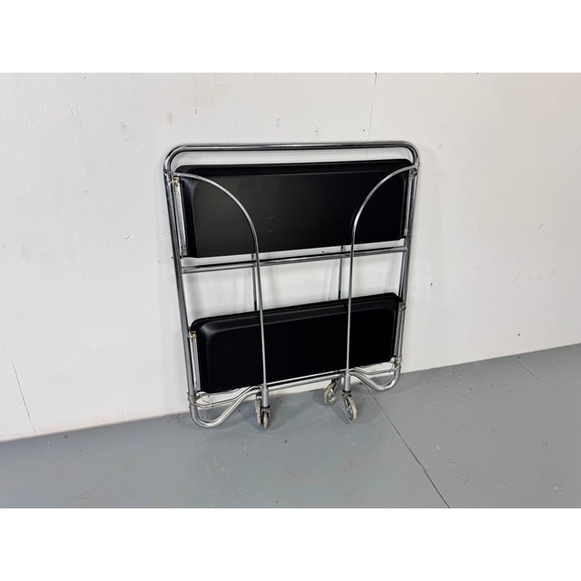 Mid-Century Bauhaus Dinett Foldable Serving Trolley from Bremshey Solingen, 1960s For Sale - Image 9 of 10