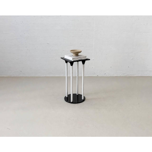 Black Vintage Standing Table with Polo Bar Stools by Anna Castelli Ferrieri for Kartell, Italy, 1980s, Set of 3 For Sale - Image 8 of 16