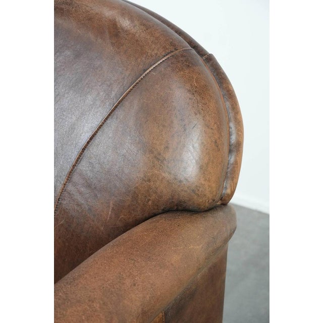 Vintage Sheepskin Club Armchair For Sale - Image 9 of 18