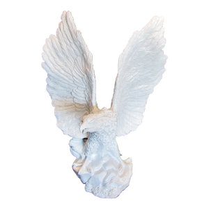 Monumental Italian White Glazed Terra Cotta Eagle Sculpture Circa 1960s