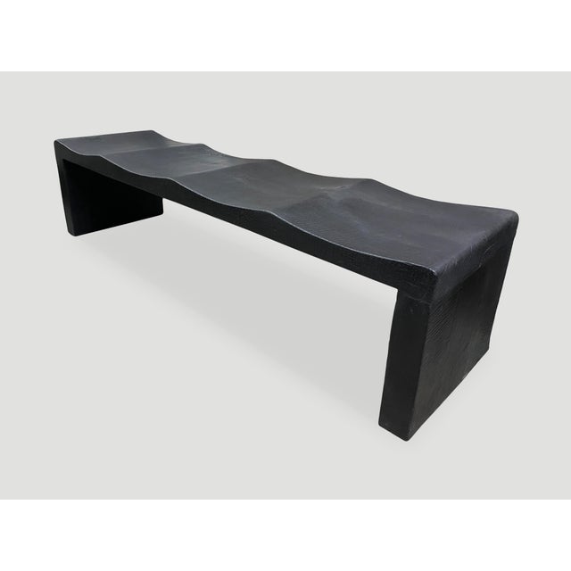 Andrianna Shamaris Charred Wave Bench For Sale In New York - Image 6 of 18