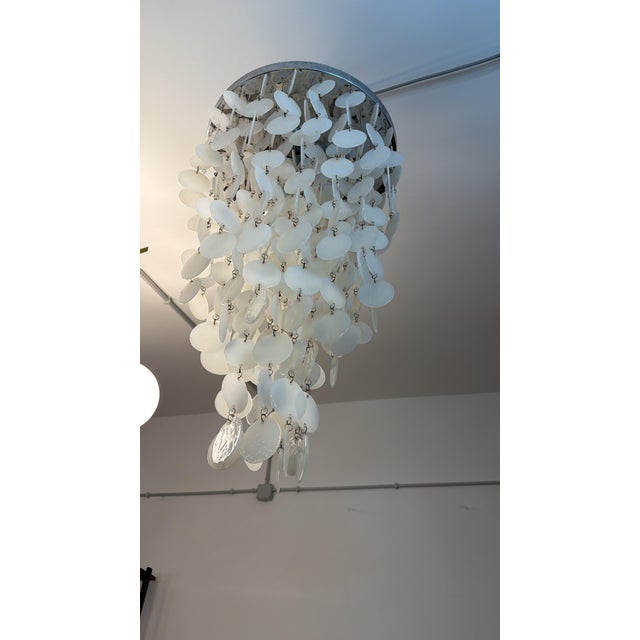 Murano Glass 3-Light Waterfall Chandelier in the style of Verner Panton, 1970s For Sale - Image 3 of 8