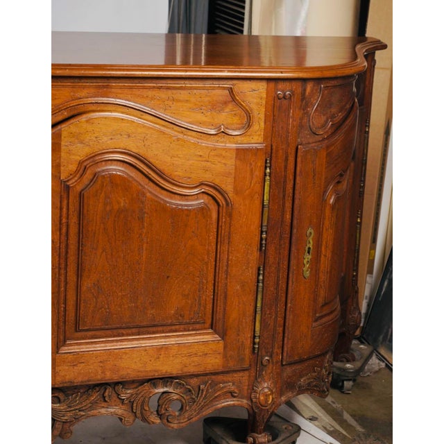 Mid 20th Century Monumental 10-Foot French Louis XV Provincial Carved Walnut Enfilade Sideboard For Sale - Image 11 of 11