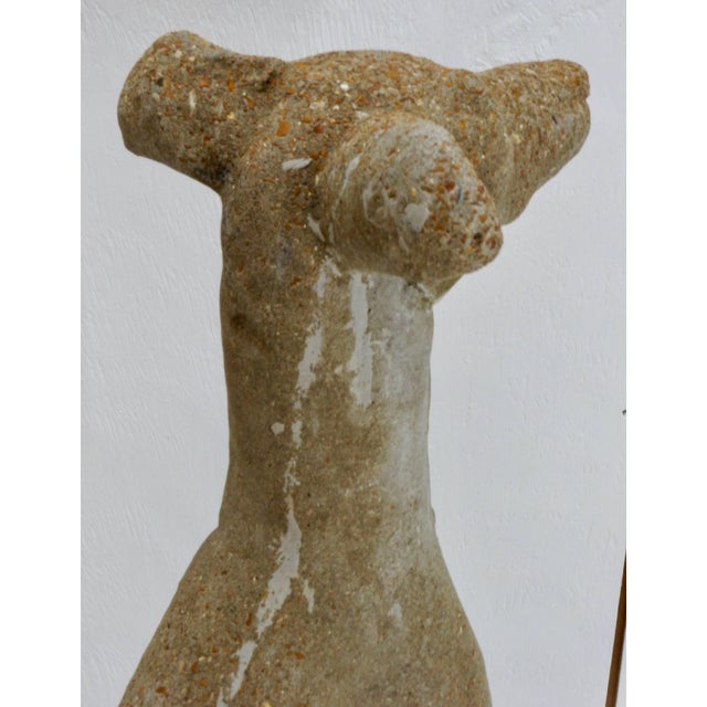 Early 20th Century Cast Stone Whippet Statue For Sale - Image 4 of 8