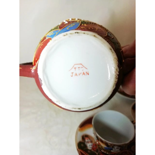 Red Japanese Porcelain Set, 1980s, Set of 22 For Sale - Image 8 of 12