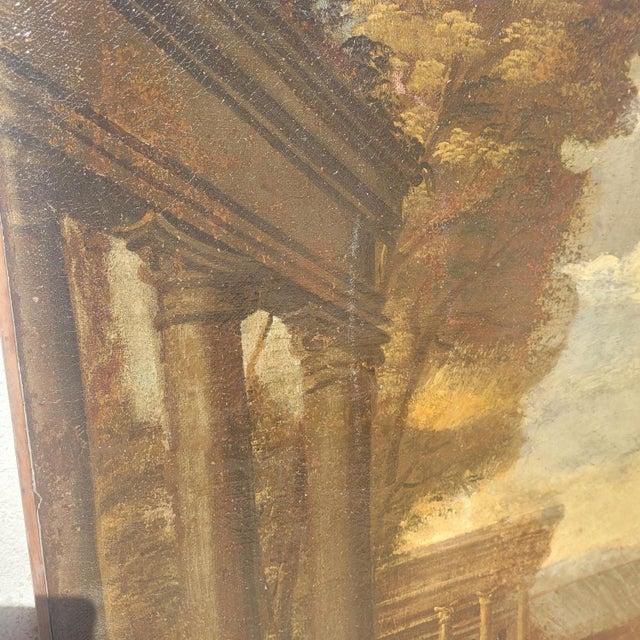 Italian Artist, Pair of 17th Century Architectural Views, 1800s, Oil on Canvas For Sale - Image 12 of 18