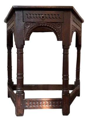 Antique Jacobean James I Joined Oak Console Table With Drawer