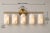 Handcrafted Brass 5-Light Vanity Sconce With Natural Alabaster Shades Bathroom Mirror Light, Modern Luxury Wall Lighting For Sale - Image 4 of 8