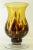 Burnt Umber Italian Tortoise Shell Blown Art Glass Footed Vase Vintage From 1970 For Sale - Image 8 of 10