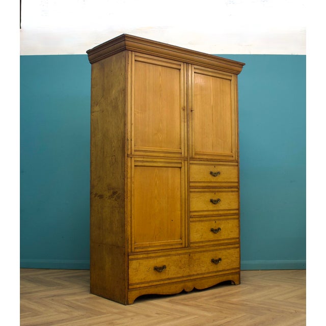 Edwardian Ash Compact Combination Wardrobe, 1900s For Sale - Image 13 of 13