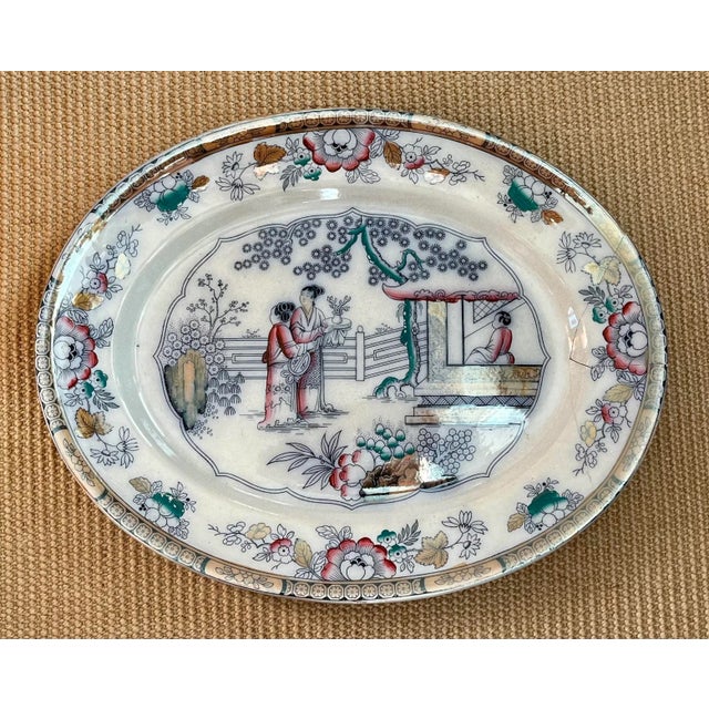 Antique 19th Century English Chinoiserie Oversized Platter With Lusterware Finish by Gildea & Walker For Sale - Image 13 of 13