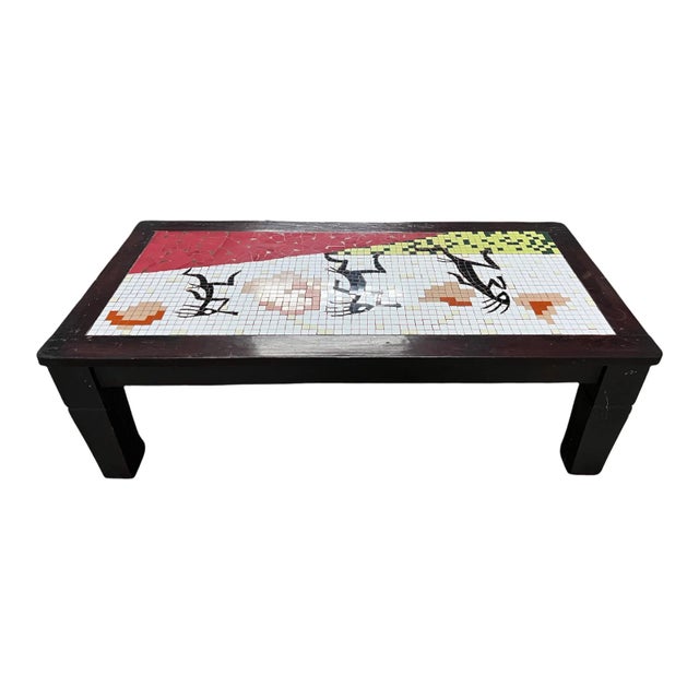 Early 20th Century Early 20th Century Kokopelli Figurative Southwestern Mosaic Tile Coffee Table For Sale - Image 5 of 12