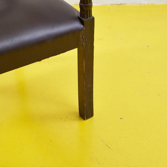 Item : desk chair, belonged to ottorino piccinato, with fasces height: 111 width: 59 depth: 56 style: vintage production...