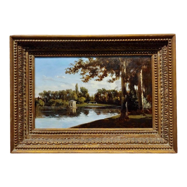 Attributed to Richard Parkes Bonington -Women W/Parasols at the Park-Oil Painting-C.1820 For Sale