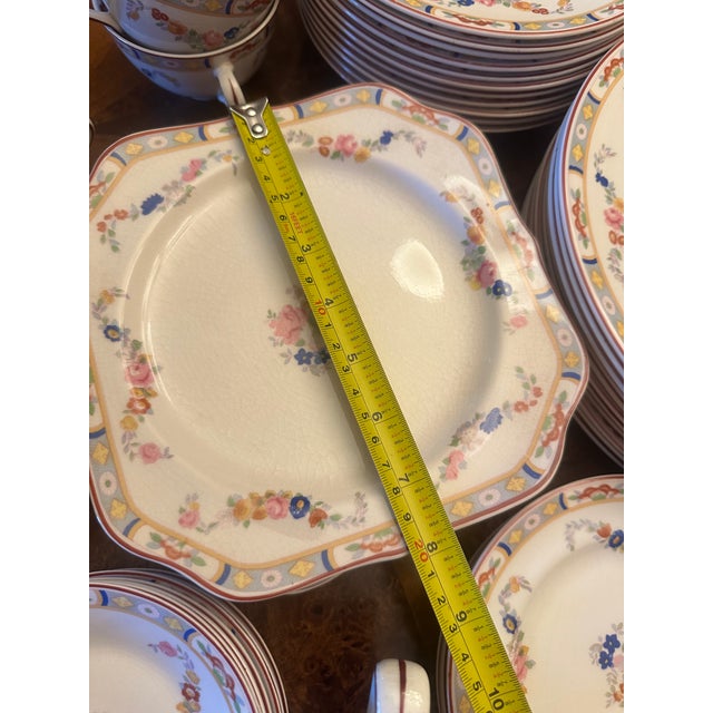 Off-white Antique Late 19th Century Rare Park Johnson Bros. England "Arundale" Pattern 68 Pieces Floral Dining Set For Sale - Image 8 of 18