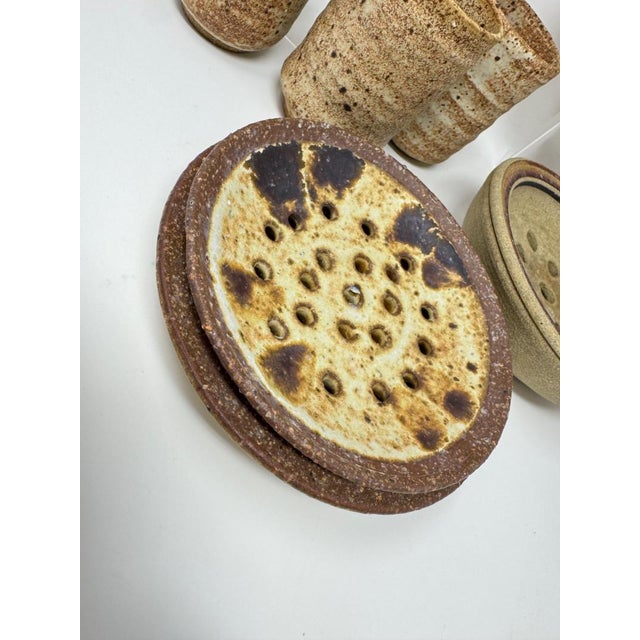 Ceramic Vintage Studio Pottery Set / Rustic Stoneware- 14 Pieces For Sale - Image 7 of 11