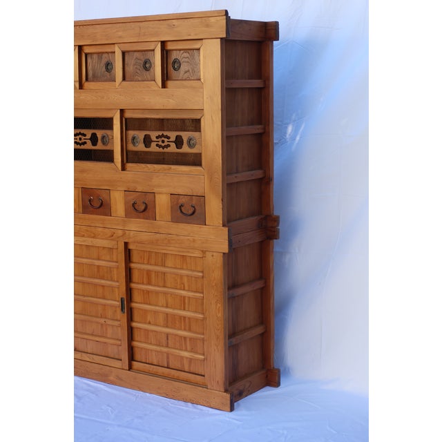 Japanese Antique Japanese Mizuya Tansu / Kitchen Chest, Meiji-Taisho Era C. 1900 For Sale - Image 3 of 9