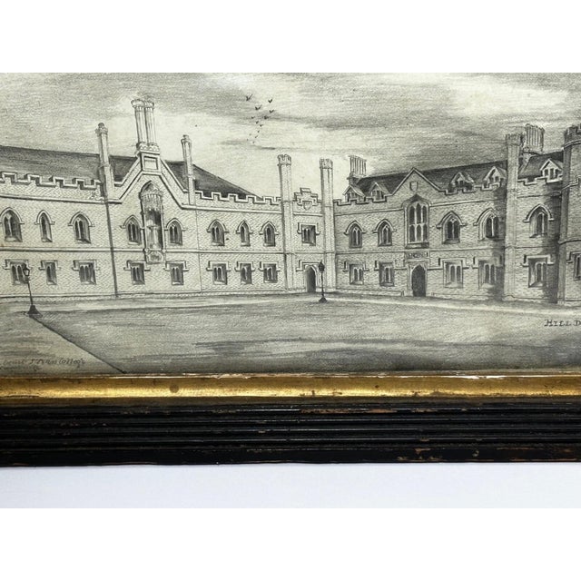 Georgian Pencil Drawing of Gisborne Court, Peterhouse Cambridge — British School in the Manner of Joseph Michael Gandy For Sale - Image 13 of 18