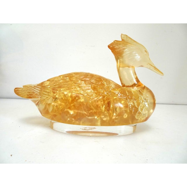 Yellow Fractal Resin Duck Bird Sculpture in the style of Godebsky, 1970s For Sale - Image 8 of 13