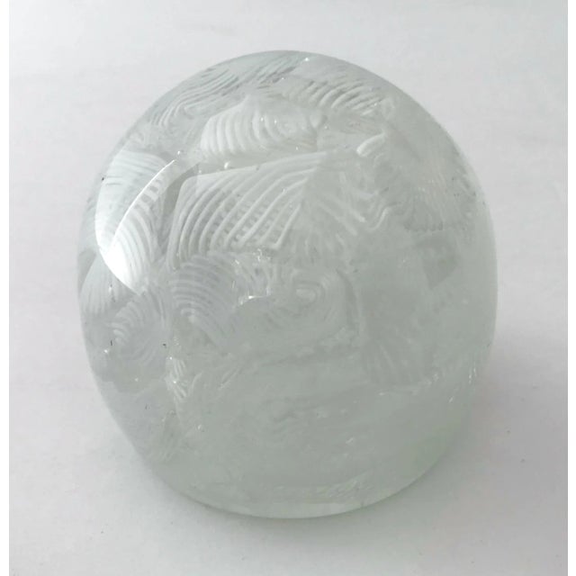 1960s White Filigrana Italian Murano Glass Paperweight For Sale - Image 4 of 11