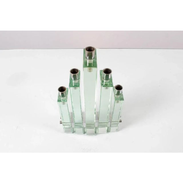 Metal Thick Glass and Chromed Brass Candleholder by P. Chiesa for Fontana Arte, 1960s For Sale - Image 7 of 12