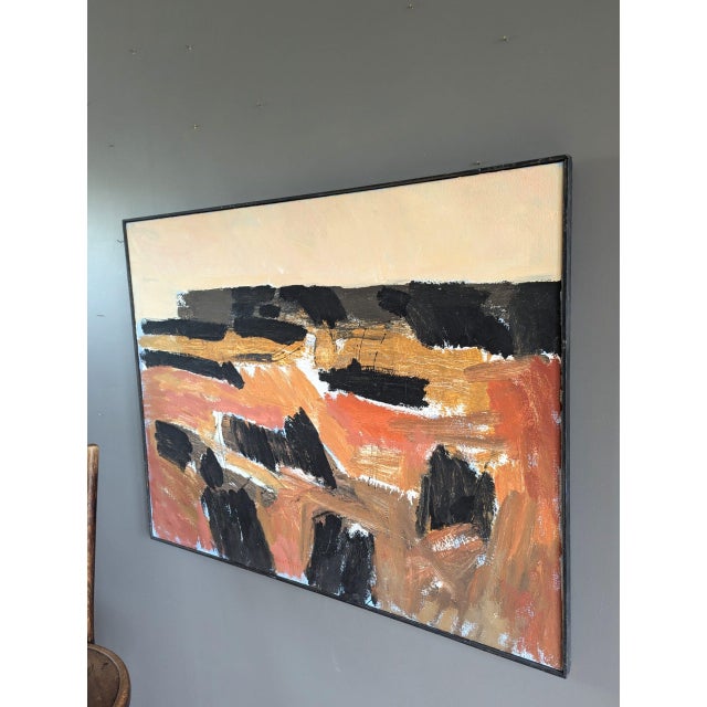 Mid 20th Century Mid-Century Modern 'Abstract Horizon' Vintage Swedish Abstract Landscape Oil Painting, Framed For Sale - Image 5 of 12