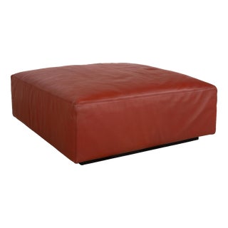 Living Landscape 755 Ottoman in Red Leather from Walter Knoll / Wilhelm Knoll For Sale