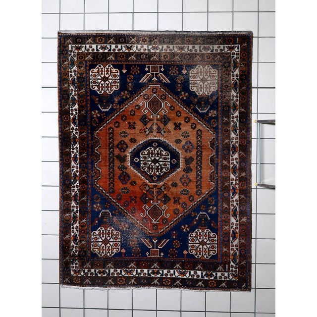 1920s, Antique Shiraz Gashkai Handmade Rug 5 X 7 For Sale - Image 13 of 13