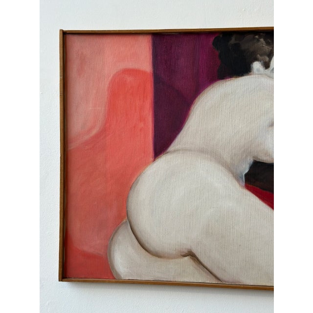 Portraiture Vintage Vibrant Nude in Repose Painting, Circa 1970s-80s For Sale - Image 3 of 12
