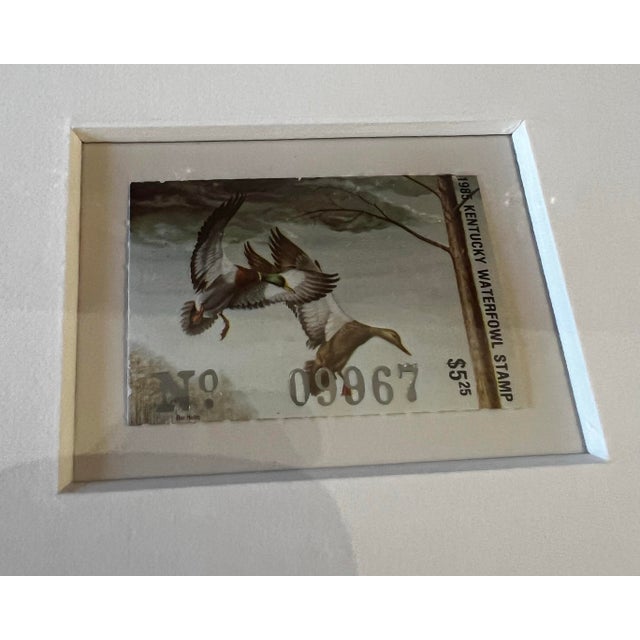 Contemporary Ray Harm Signed Mallard Print With 1985 Kentucky Duck Stamp Framed For Sale - Image 3 of 12
