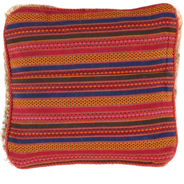 This Gabbeh pillow is made of high-quality LAMBS WOOL The piece was crafted with good workmanship. Gabbeh Pillows are made...