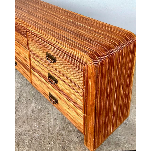 Vintage Pencil Reed Waterfall Dresser For Sale - Image 11 of 12
