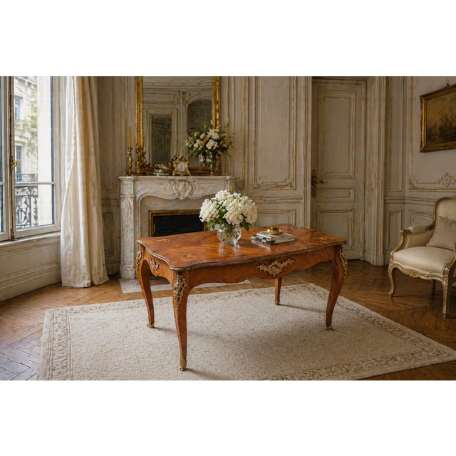 Antique Table with Marquetry, France, 1890s For Sale - Image 4 of 13