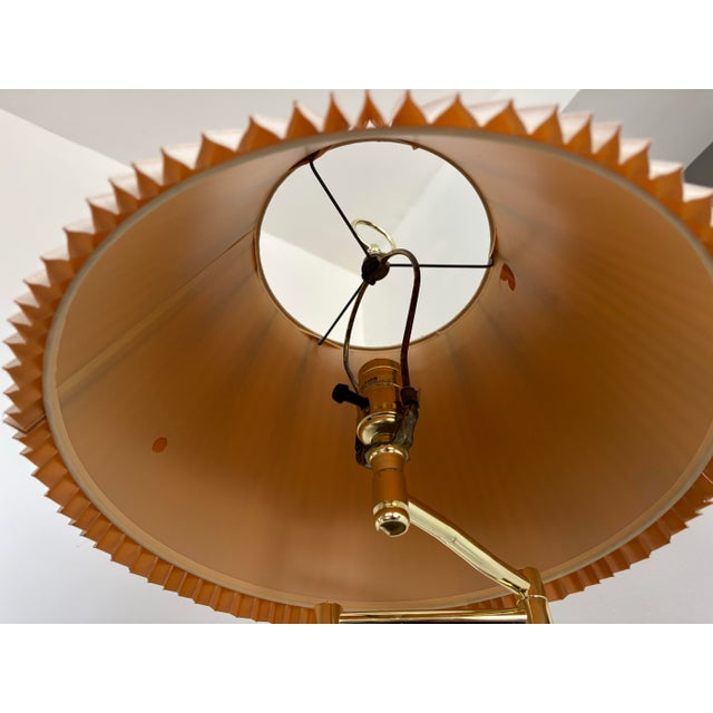 1990s 1990s Hollywood Regency Adjustable Swing Arm Brass Floor Lamp For Sale - Image 5 of 10