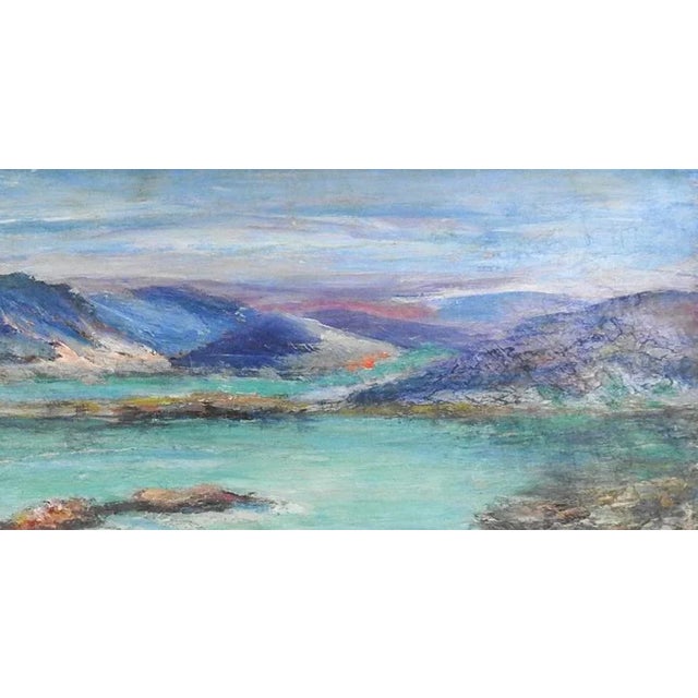Rustic Mid 20th Century Impressionist Lake Mozucari Landscape Painting For Sale - Image 3 of 5