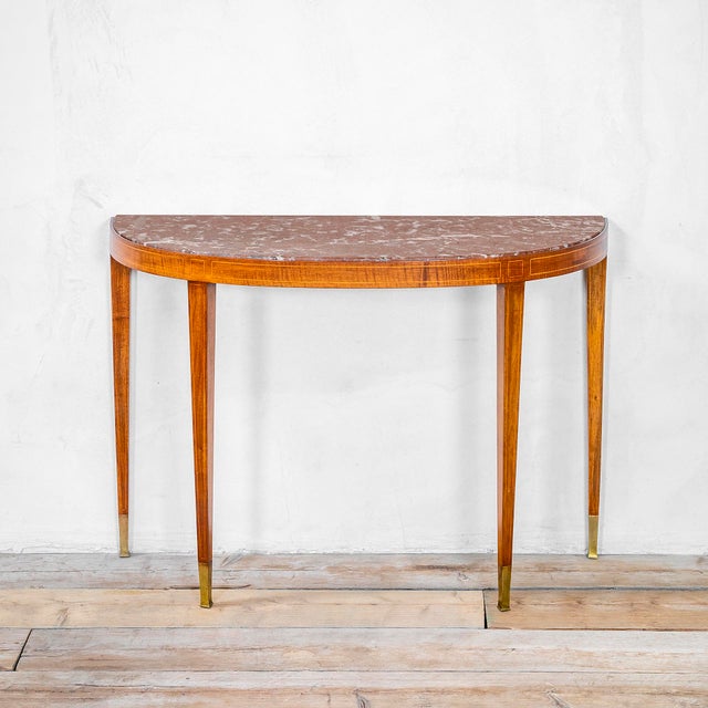 Console Table with Marble Top attributed to Paolo Buffa, 1950s, in Good conditions. Designed 1950 to 1959 This piece is...