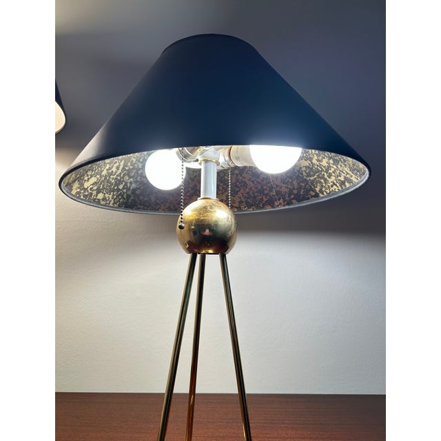 Mid 20th Century Mid 20th Century Walter Von Nessen Art Deco Brass Table Lamp For Sale - Image 5 of 6