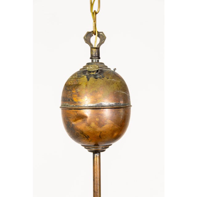 Early 20th Century Early 20th Century Electrified Pressure Gas Pendant Lamp For Sale - Image 5 of 8
