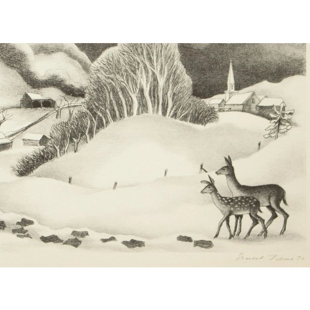 1930s 1939 After Ernest Fiene "Winter Evening", First Edition Period Offset Lithograph For Sale - Image 5 of 9