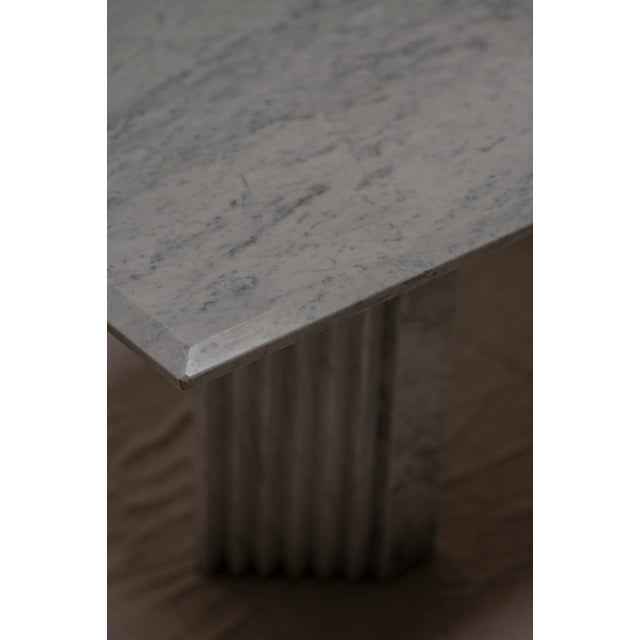 Modern Architectural White Marble Dining Table, 1970s For Sale - Image 3 of 17
