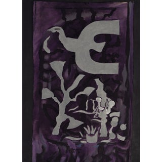 1964 Lithograph "Oiseau Mauve Et Blanc" by Georges Braque For Sale