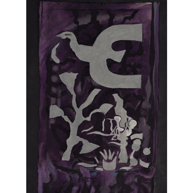 1964 Lithograph "Oiseau Mauve Et Blanc" by Georges Braque For Sale