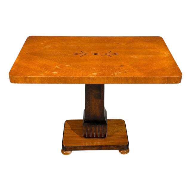 Swedish Art Deco, Inlaid Side Table, Stained Wood, Sweden, 1930s For Sale