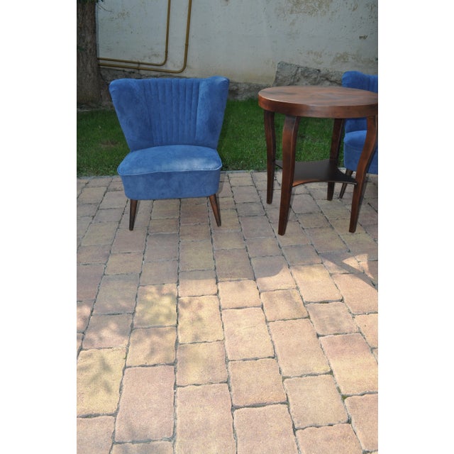 Set of Blue Cocktail Chairs, 1950s For Sale - Image 11 of 11