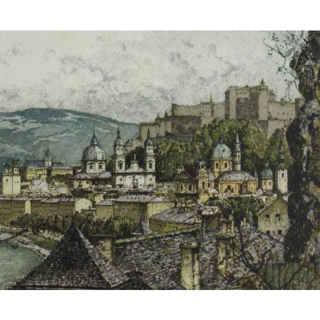 Josef Eidenberger Salzburg View C. 1970 Original Print For Sale - Image 4 of 8