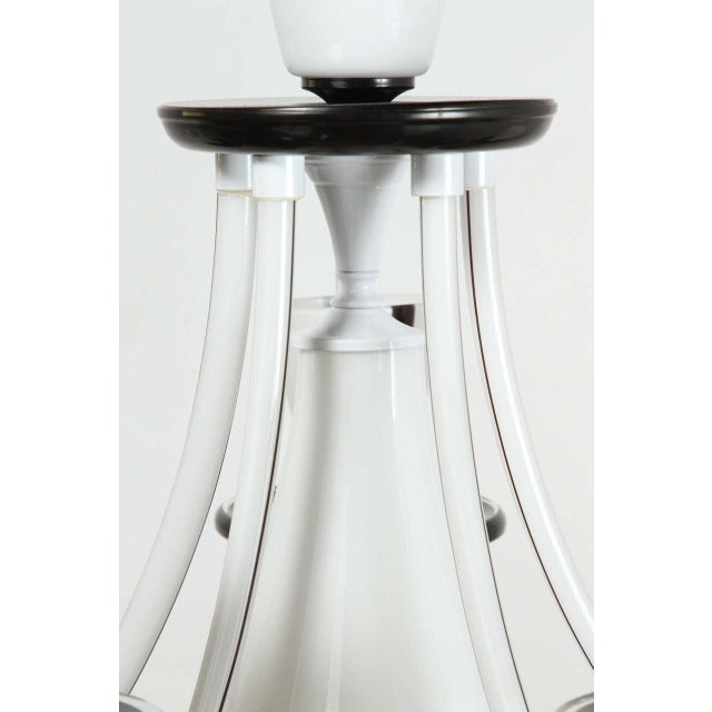 White & Black Murano 5 Arm Chandelier Fixture For Sale In Los Angeles - Image 6 of 10